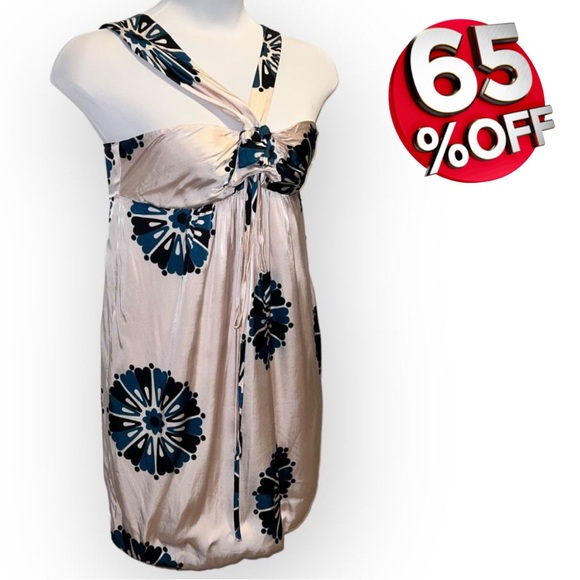 Marc By Marc Jacobs Dresses & Skirts - Marc by Marc Jacobs Dress Cream Teal Black Floral Print Silk Mini